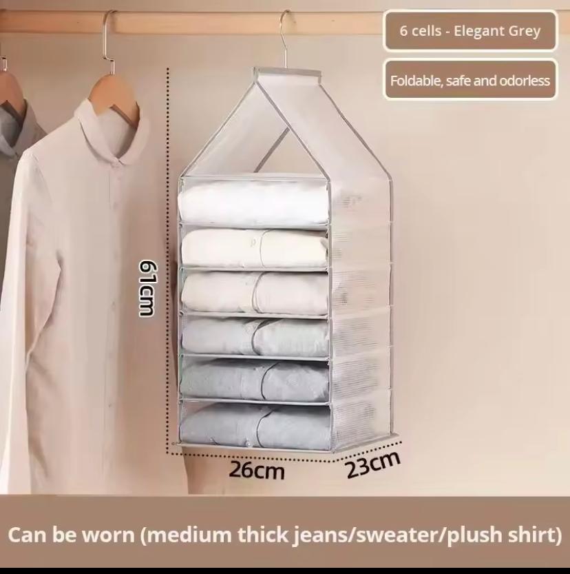 Organizador Colgante Para Clóset De 6 Niveles – Estante Multiusos Ahorrador De Espacio Casa Prática
