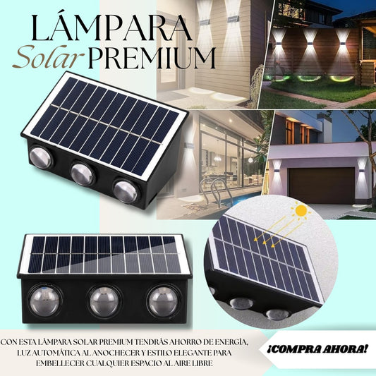 Lámpara Solar De Pared Doble Haz 4LED – Impermeable IP65 Para Fachadas Y Jardines Casa Prática