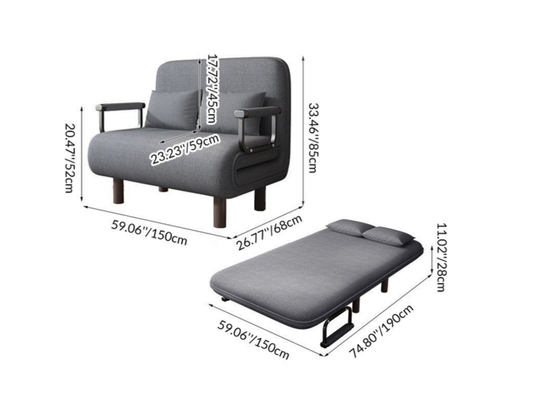 Sofá Cama Multifuncional Premium – Ajustable, Plegable y Confortable Para Espacios Pequeños Casa Prática