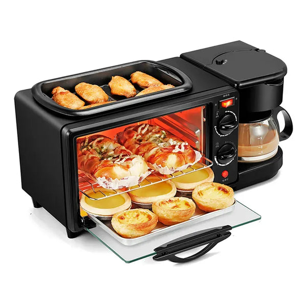 Estación de Desayuno 3 en 1 Viccoli Premium: Horno, Cafetera y Grill – ¡El Todo en Uno Perfecto! Casa Prática