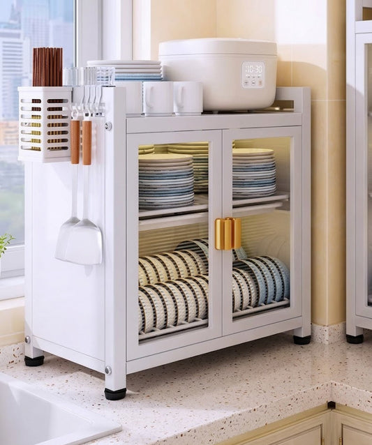 Mueble Organizador De Loza Premium – Platero Multifuncional Con Puertas Magnéticas Y Escurridor Casa Prática